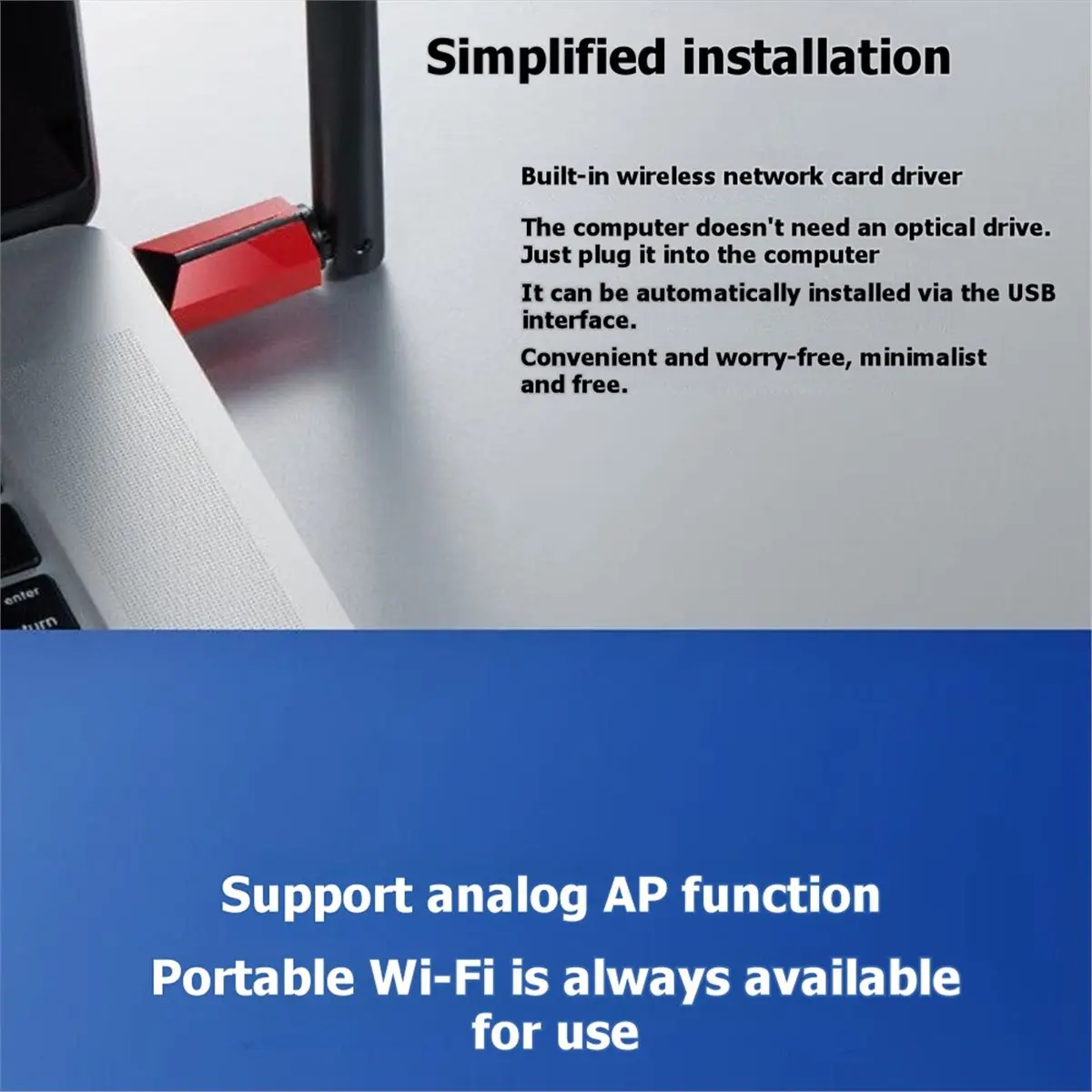 TL-XDN6000H Driverless AX300 Single-Band WiFi 10/100Mbps Desktop PC USB 2.0 Interface Network Card