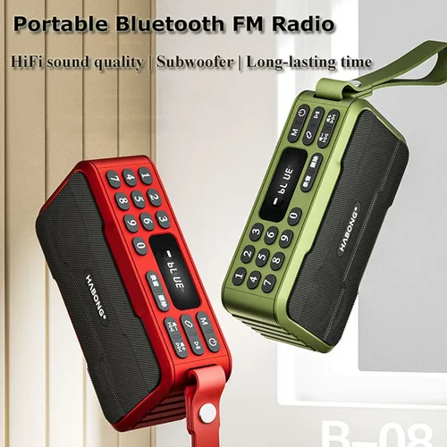 Radio portátil FM Mini Radios Bluetooth altavoz sonido Hifi barra de sonido Subwoofer Walkman manos libres reproductor de música grabadora con micrófono