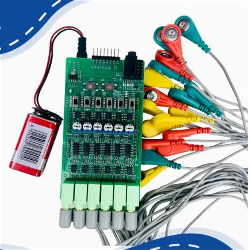 Multi channel EMG muscle electric sensor module for six channel control of mechanical arm electromyography detection