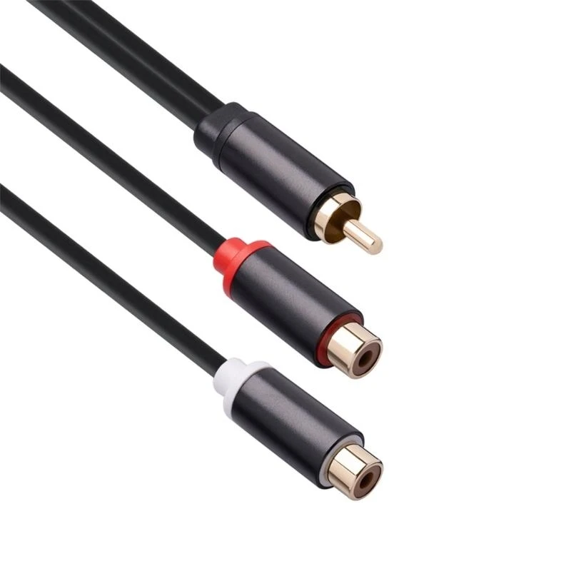 RCA-Stecker auf RCA-Buchse, Stereo-Kabel, Y-Stecker, 1 bis 2 RCA-Adapter 55KC – Detail 1
