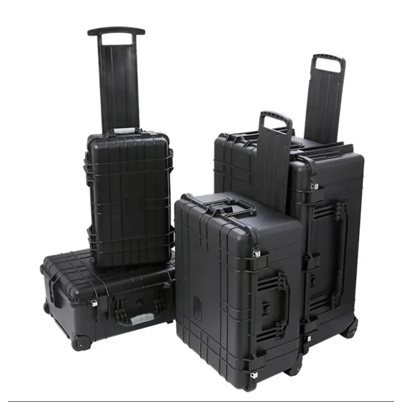 

Waterproof Trolley Case Toolbox Dustproof Protective Camera Storage Instrument Box Equipment Protection With Pre-cut Foam Lining