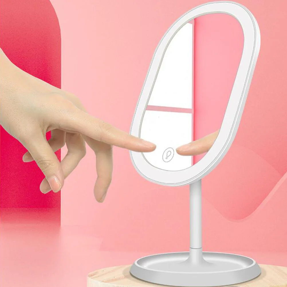 Lusterko do makijażu LED z czujnikiem dotykowym, obracane o 180 stopni, regulowane, stojące lusterko na biurko, do łazienki, sypialni, podróży.