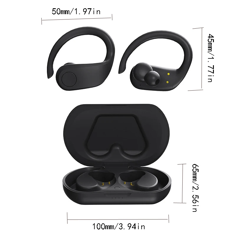 Soleeanre Cuffie wireless Auricolari stereo HiFi Cuffie sportive Suono Vestibilità comoda con supporti microfoni