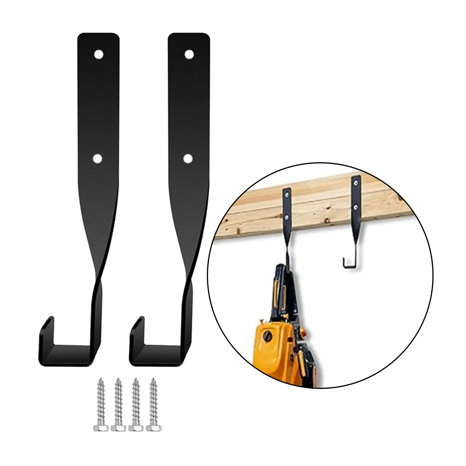 2x Chainsaw Hooks Storage Hanger Wall Mount Organizer Garage Hooks Utility Hooks for String Trimmer Basements Indoor Patio