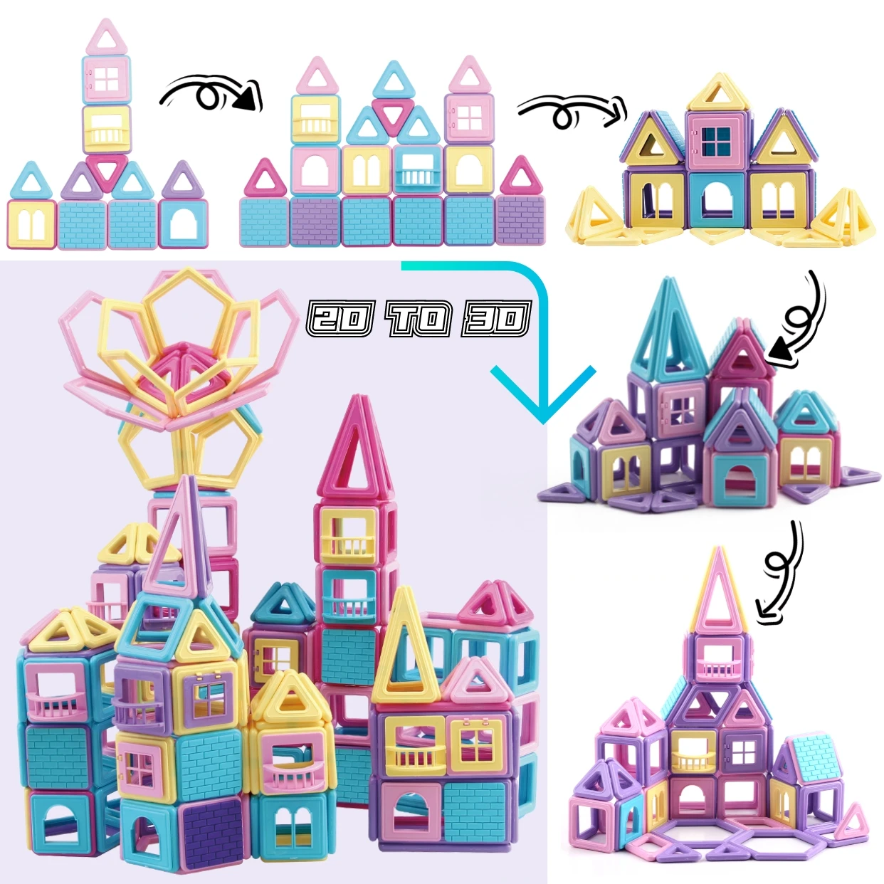 164-delige magnetische bouwstenen set educatief speelgoed voor kinderen creatieve en creatieve bouwpakket unisex