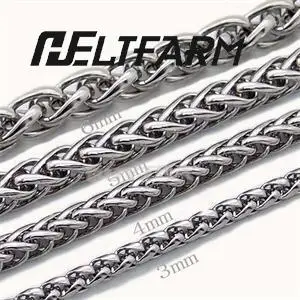 الرجال قلادة مجوهرات من صلب لا يصدأ عالية كانليتي مضفر ربط القمح سلسلة قلادة المرأة الشرير الصخرة السائق هدية الفضة 1 قطعة