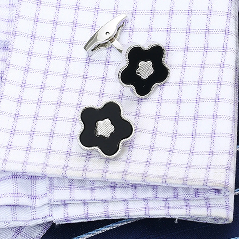

1 Pair Flower Cufflinks For Men Metal Tuxedo Studs Business Suit Accessories Shirt Cufflinks Vintage Mens Set Groom Gift