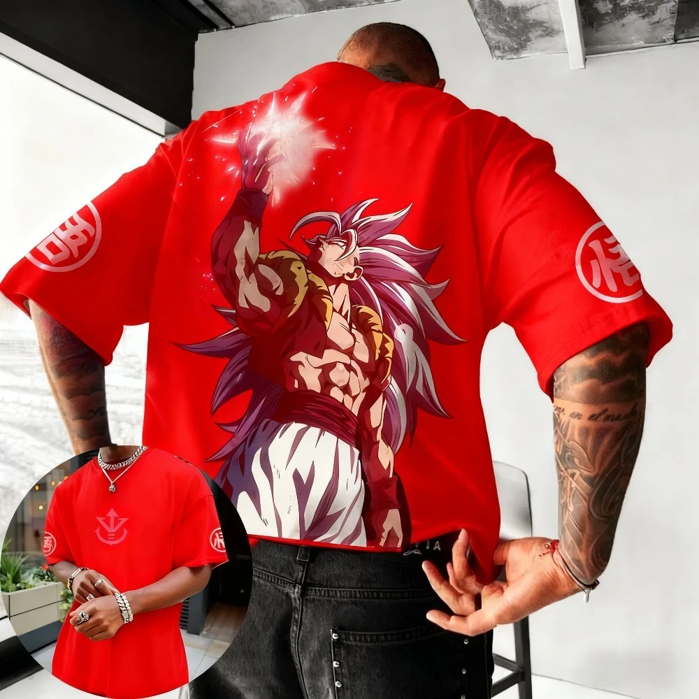 Estate Nuovo Dragon Ball Anime Co T-shirt di marca Street Harajuku giapponese da uomo Allentato Casual Per bambini Genitore Bambino Abbigliamento Top