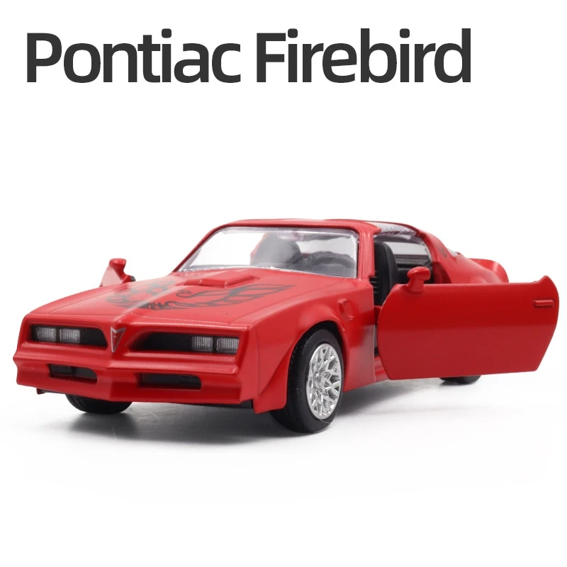 1/36 Pontiac Firebird Classical Toy Car Model For Children RMZ CiTY Diecast Alloy Miniature Pull Back Collection Gift for Boy