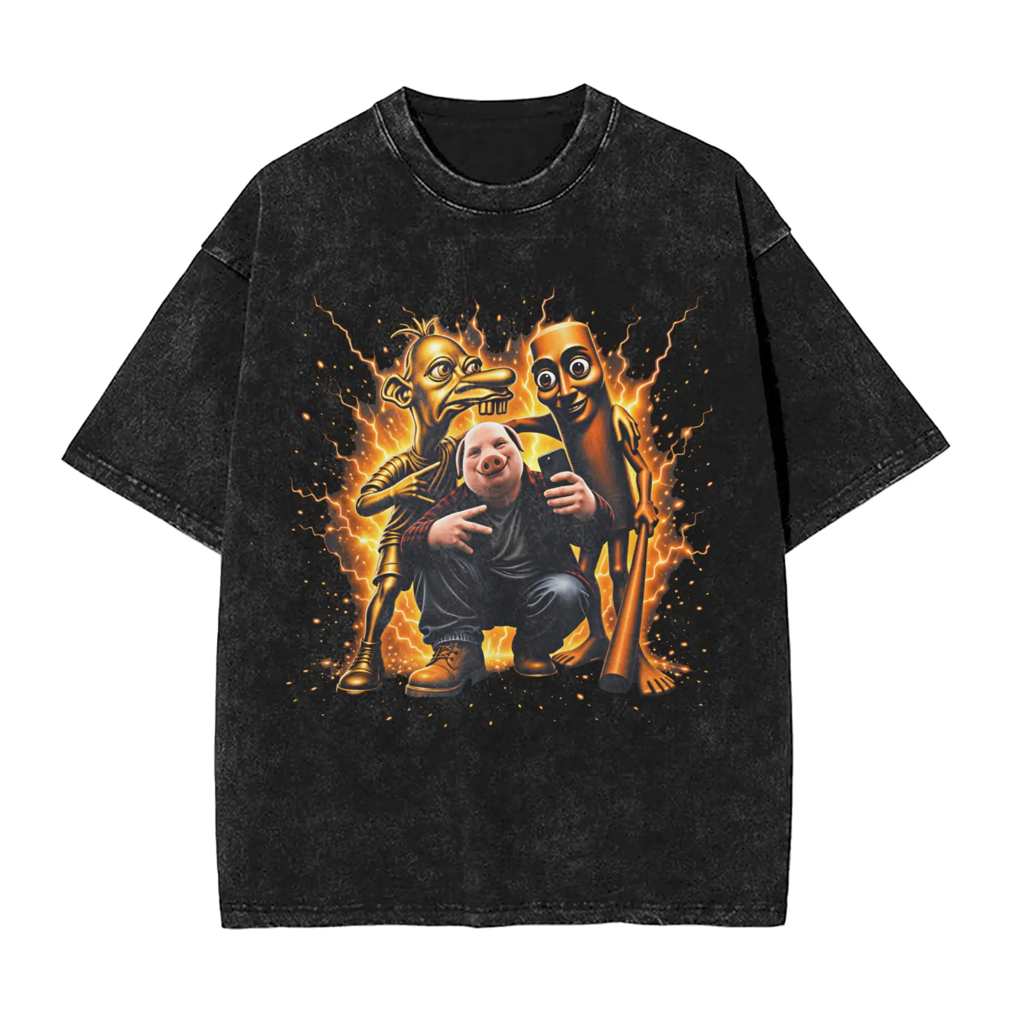 Tung Tung Sahur John Pork Neegy Meme Funny Brainrot T Shirts Men Cotton Awesome T-Shirts O Neck Tee Shirt Short Sleeve Clothes