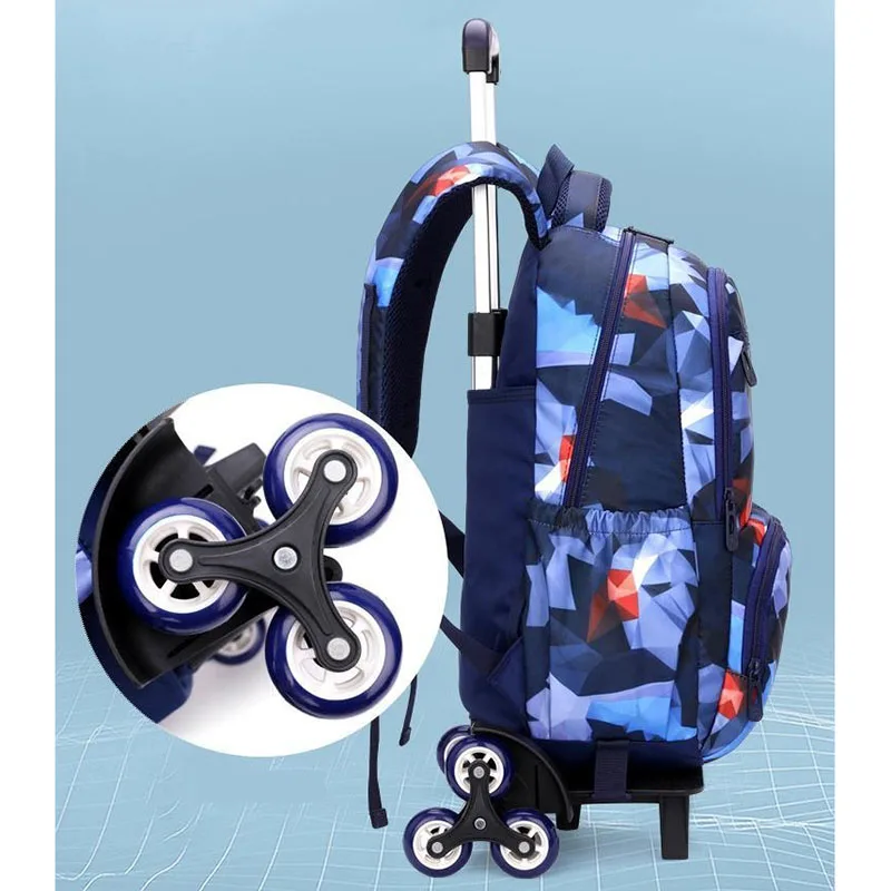 New Rolling School Backpack Trolley Bagpack with 6 Wheels Children School Bags for Teenage Boys Back Pack Girls Luggage Kid Bags