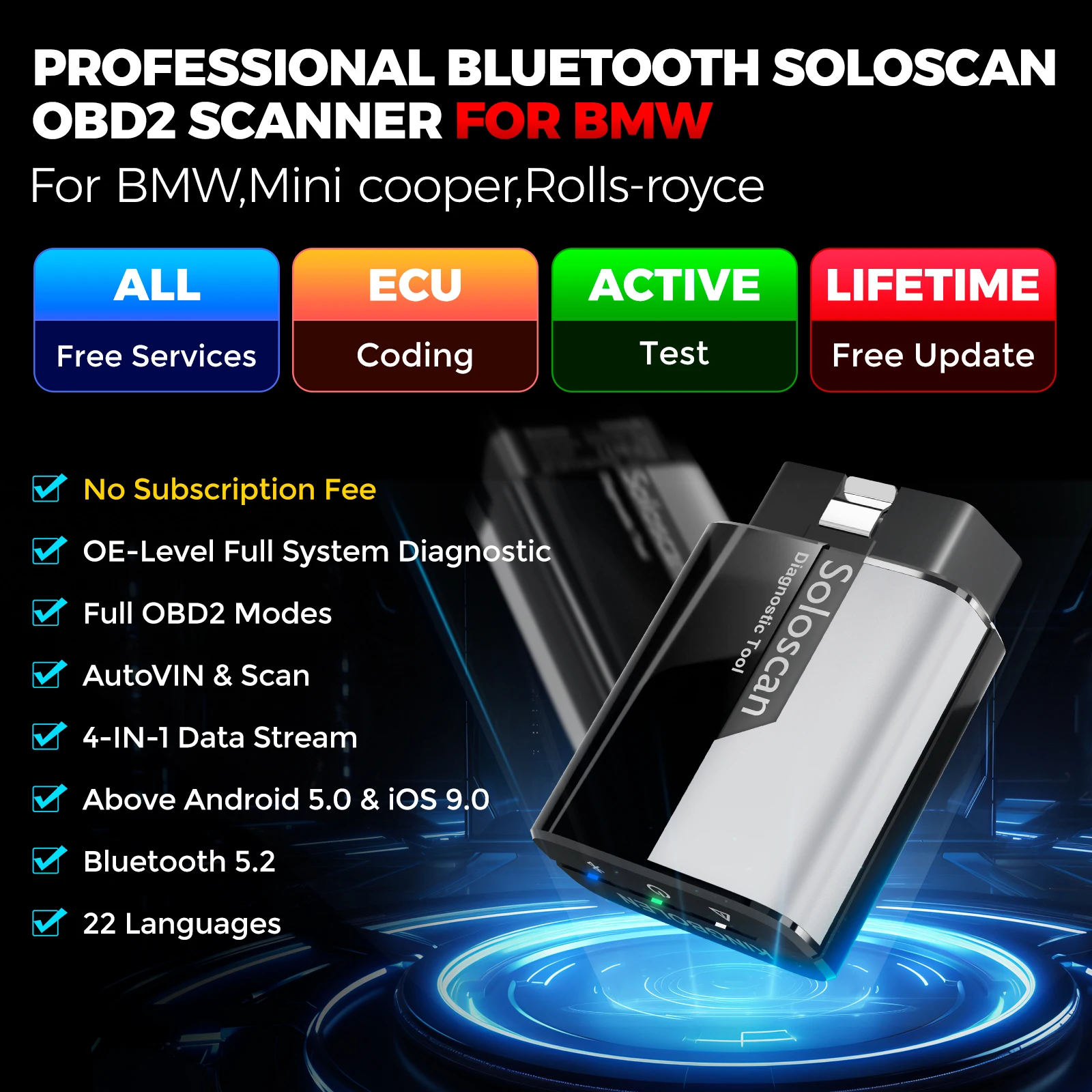 Рисунок 2 - Сканер Kingbolen SoloScan OBD2 для BMW