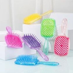 1pcs Shining Colorful Wide Teeth Air Cushion Comb Bakhogold Curly Hair Brush Anti-static Hollow Hairbrush for Scalp Massage Tool