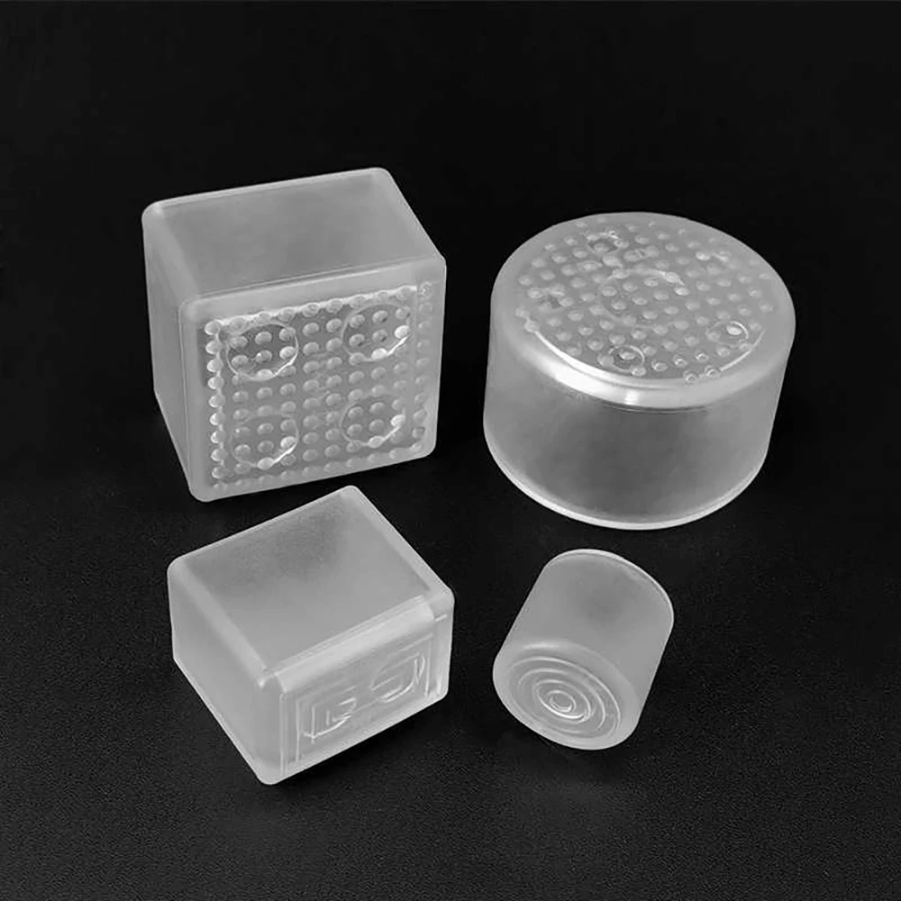 شفافة مستطيل 15-40 مللي متر الجولة 10-76 مللي متر البيضاوي كرسي الساق قبعات واضح بولي كلوريد الفينيل عدم الانزلاق طاولة أثاث غطاء قدم جورب بطانة حماية #3