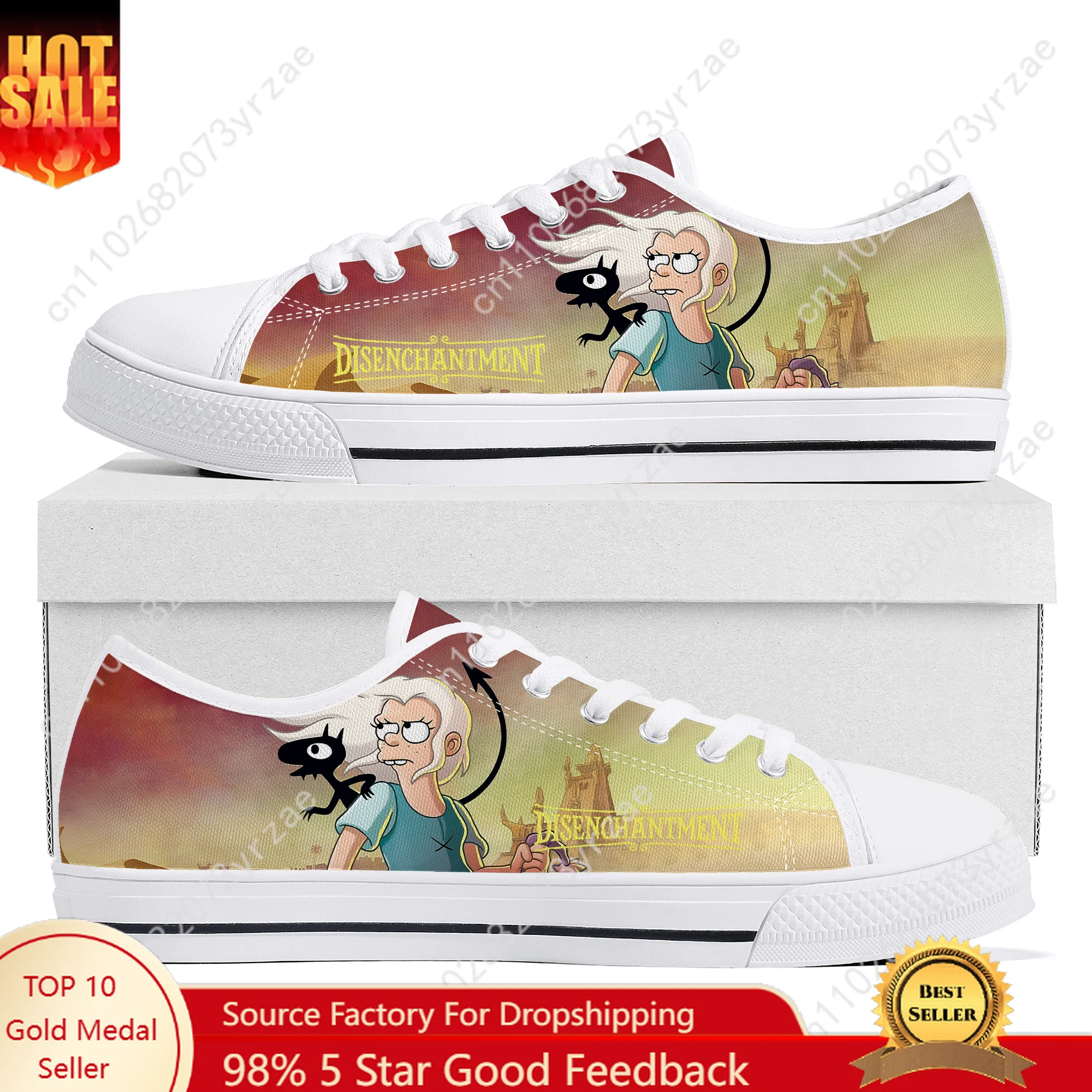 

Disenchantment Low Top High Quality Sneakers Men Women Teenager Canvas Sneaker Casual Shoes Fashion Patterns Customized Shoes