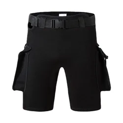 Pantaloncini da sub unisex con muta da sub con tasca in neoprene da 2,5 mm e cintura in vita regolabile, calore, per pantaloni da sub per uomo e donna.