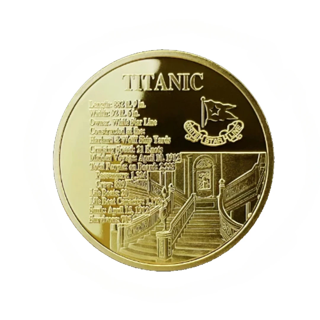 British Titanic Gold-plated Color Printing Love Commemorative Coins Creative Gifts Coins Gift Collection Coin