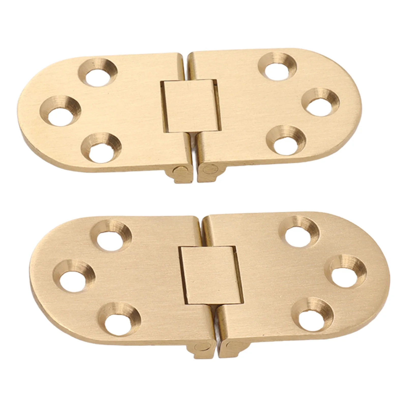 2 Sets Brass Flap Hinge with Screws Fold-Over Top Rustproof round Edge 180 Degree for Folding Table And Sewing Machine 2.5/2.0mm view 3
