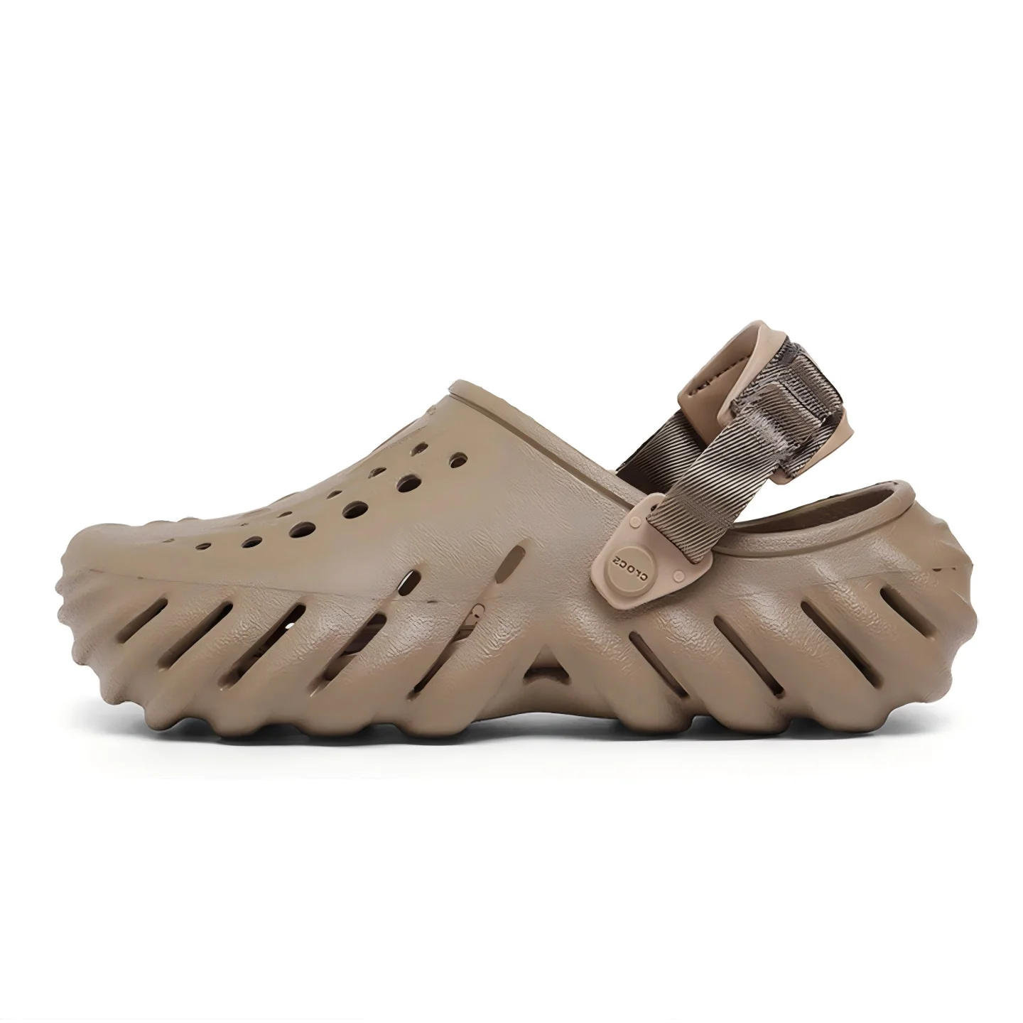 Crocs Echo Clog Khaki Retro Durable Flat-Heeled Open-Toe Slip-On Casual Everyday Unisex Sandal Comfort Lightweight 207937-260
