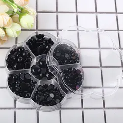 Multi-Size  Black Plastic Flatback Half Round Bead For Kid Toy's Eye DIY Gamrnet Decoration  K1011