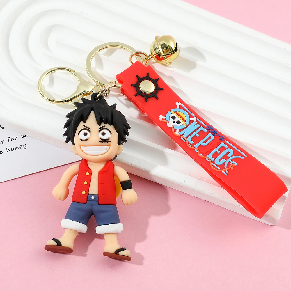 One Pcs KeyChain Luffy KeyRing Cartoon llaveros Doll Fashion Couple Bag Car Pendant chaveiro For Cute friend Gifts accessory