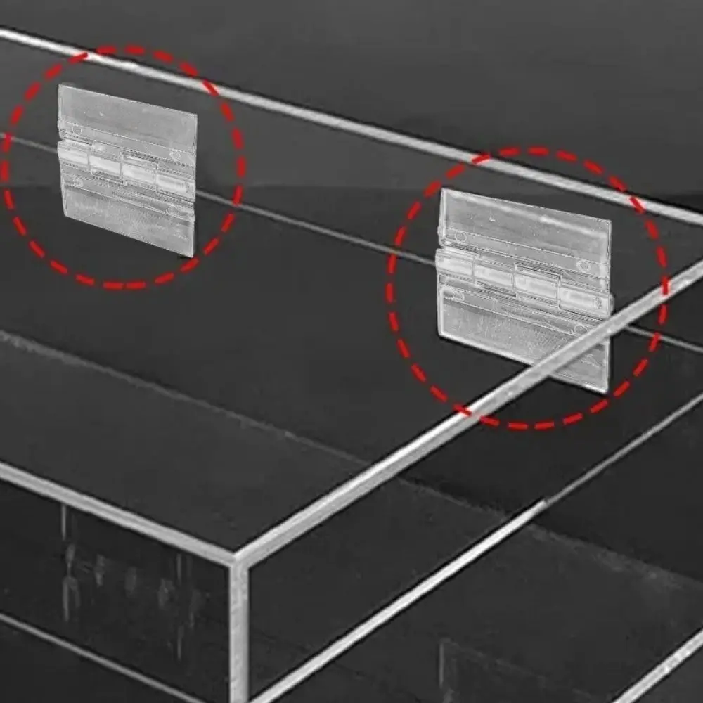 New Self-Adhesive Folding Hinge Acrylic DIY Door Hinges Transparent Fixing Hinge for Cabinet Drawer Jewelry Boxes