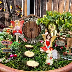 LaVenty Garden Fairy House Decoration Outdoor Fairy House Door Ornament Outdoor Miniature Fairies Statues Fairy Decoration