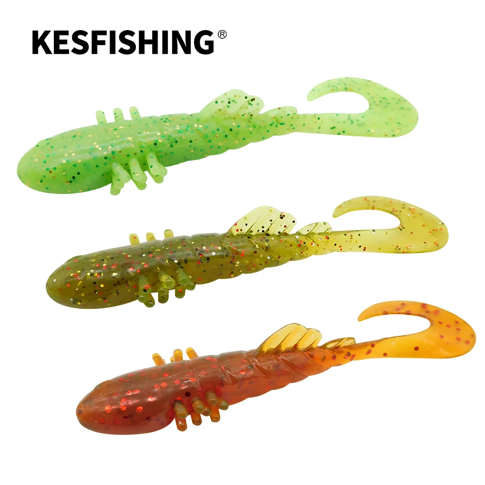 

KESFISHING New Fishing Lures Artificial Soft Plastic Baits Slim Single Tail 70mm 2.5g Leurre Souple Fishing Attractant Smell