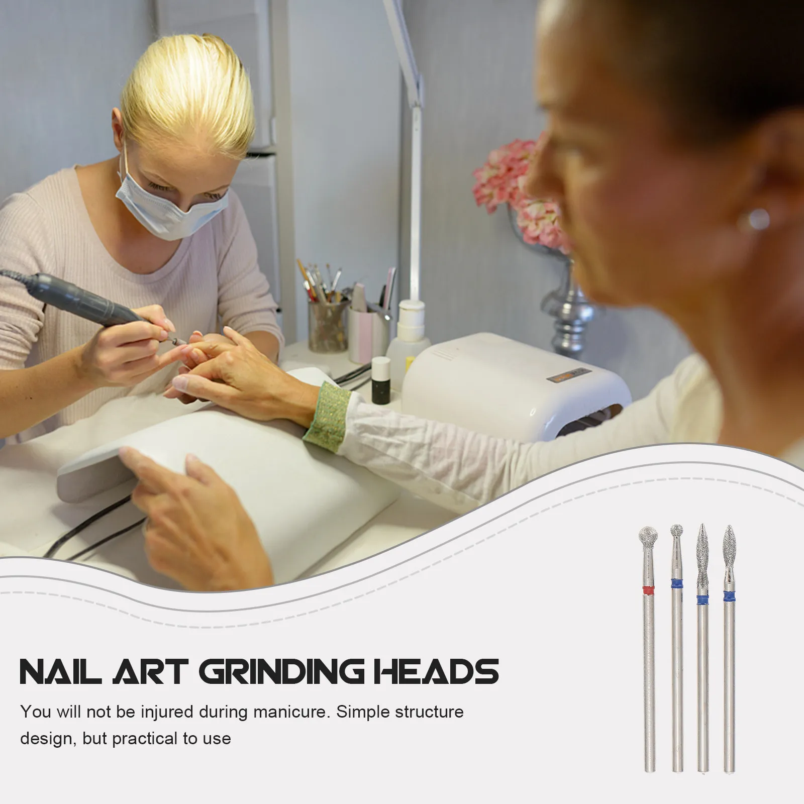 

Набор из 4 насадок для маникюра из карбида вольфрама, износостойкие инструменты для салона или домашнего использования, насадки для удаления кутикулы, уход за ногтями