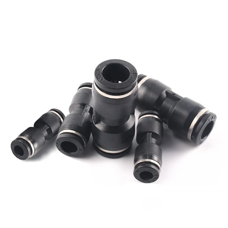 Luchtpijp Od 4 6 8 10 12Mm Zwart Pu Pneumatische Fittingen Kunststof Connector Luchtwaterslang Push In Straight Gas Quick Connector