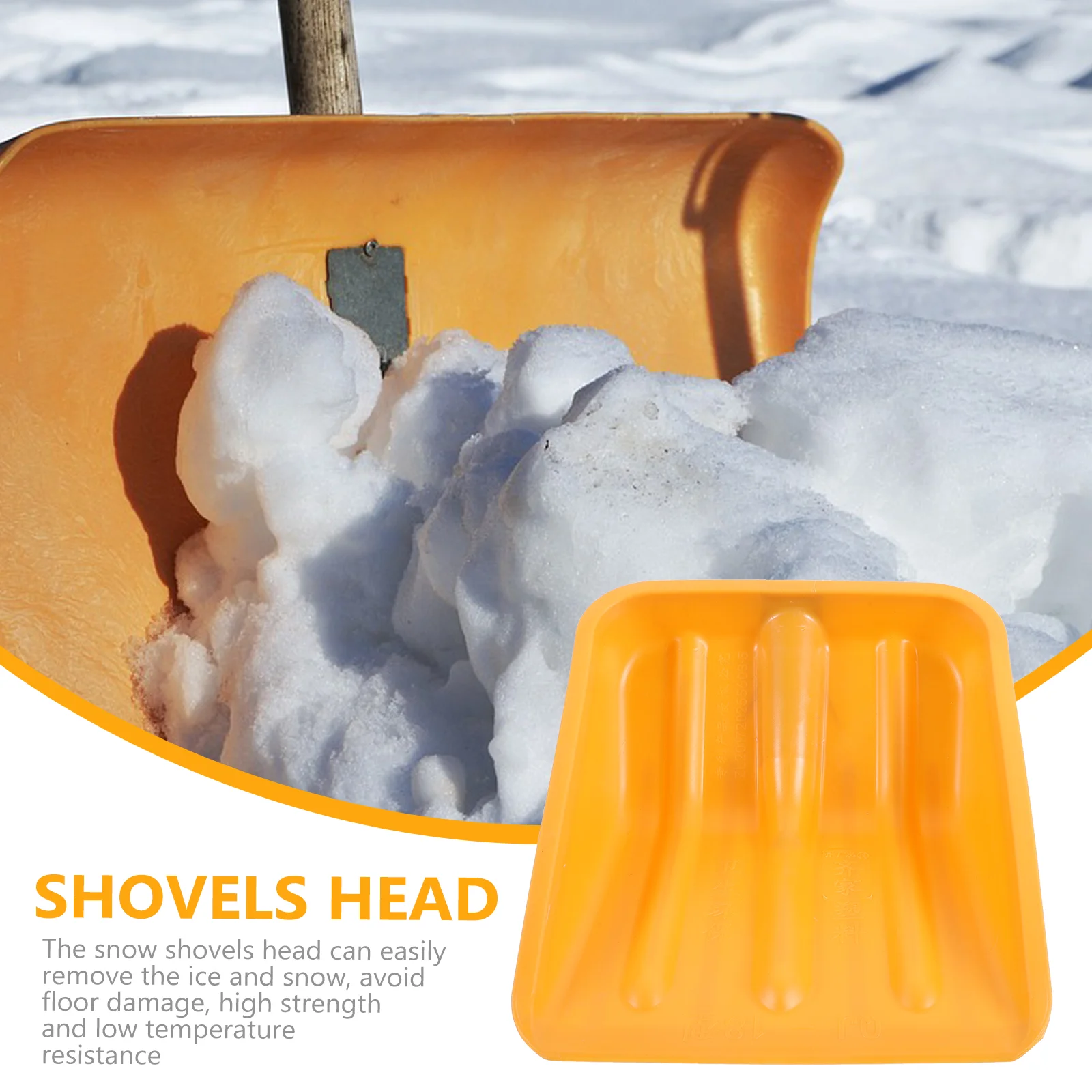 Thickened Snow 28 Wide Yellow for Ice Snow Removal Driveway Cleaning Extended Hardened Wooden Handle Plastic