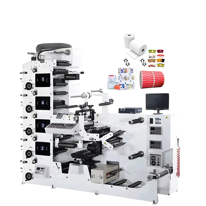 Customized Automatic Flexo Label Printing Machine Ideal For Small Business Sticker Roll Processing With Die-cutting And Slitt