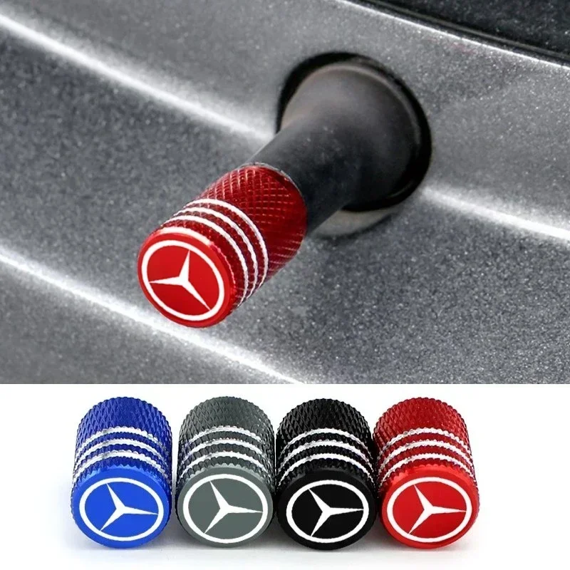 Car Wheel Tire Valve Cap Tyre Rim Stem Covers for Mercedes Benz W210 W211 W124 W168 W176 W203 W204 W212 CLA CLK CLS GLA GLC GL