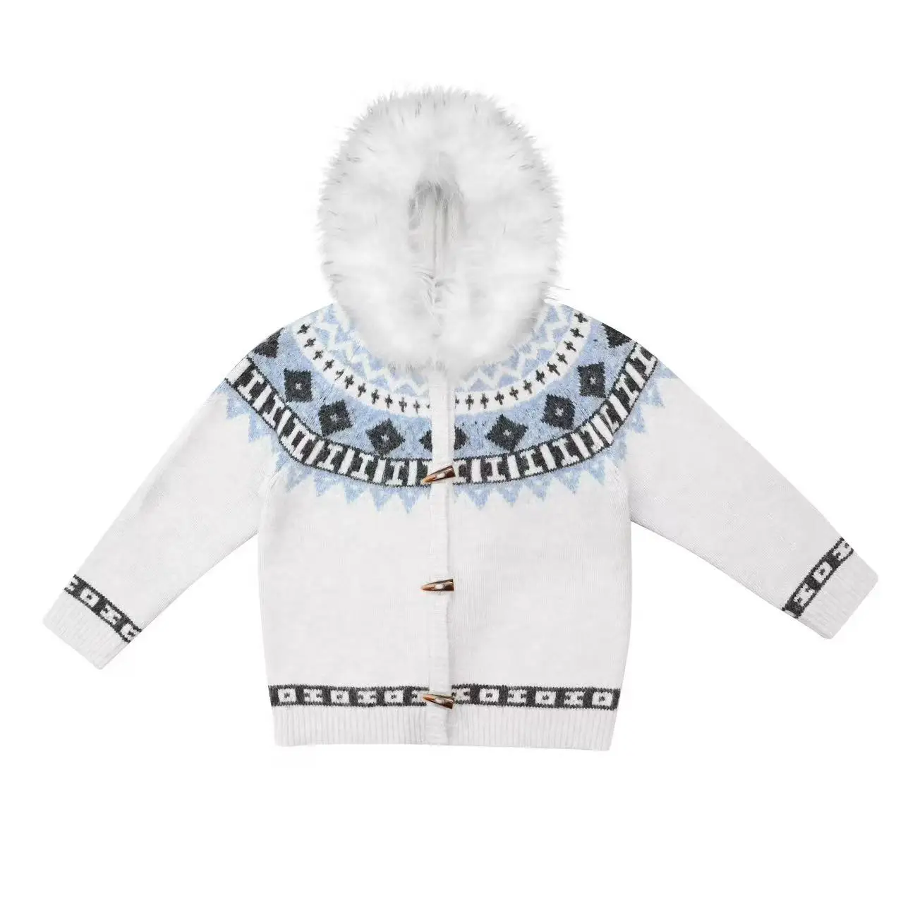 

Thiened Wool Collar Hooded Knitwear Jaet Men Women Autumn Winter Loose Lazy Sle Cardigan Casual Leisure Outerwear Coat