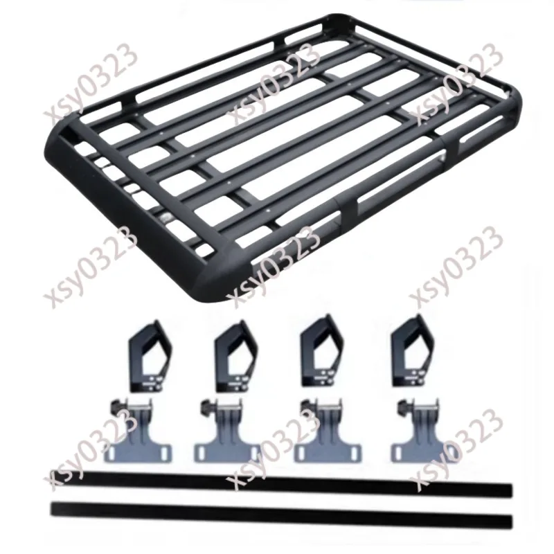 

Universal Aluminum Double Layer Roof Rack Basket, Black SUV Top Cargo Luggage Carrier Frame