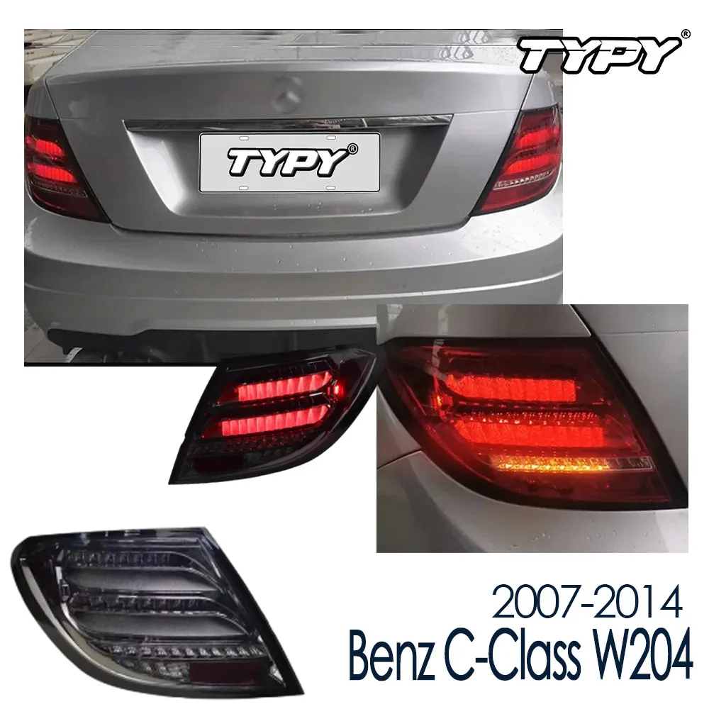 

TYPY New LED Car Taillights For Benz C-Class W204 2007-2014 Taillight Signals Auto Accessories Dynamic Turn Running Lights
