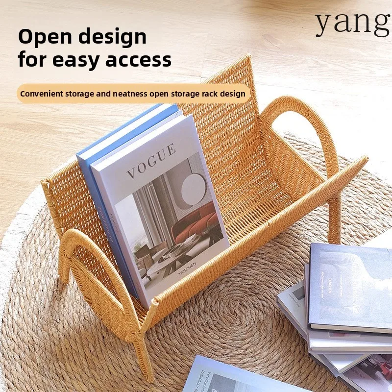 CX hand-woven vertical magazine rack, living room crevice floor bookshelf