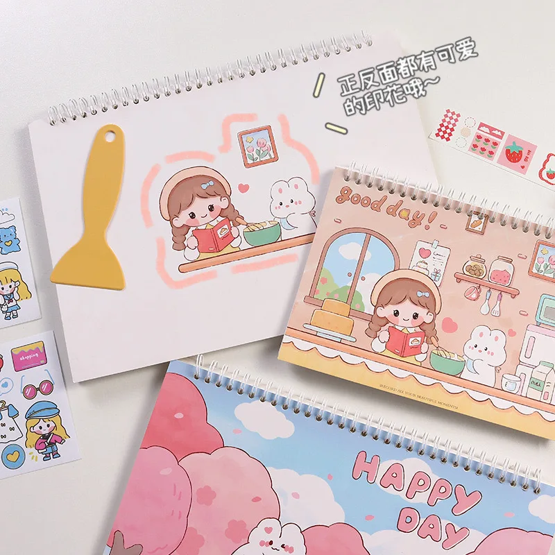 A4 Blank Cartoon Sticker Book Collecting Album Reusable Release Paper Handbook for DIY Scrapbooking Stickers Organizer