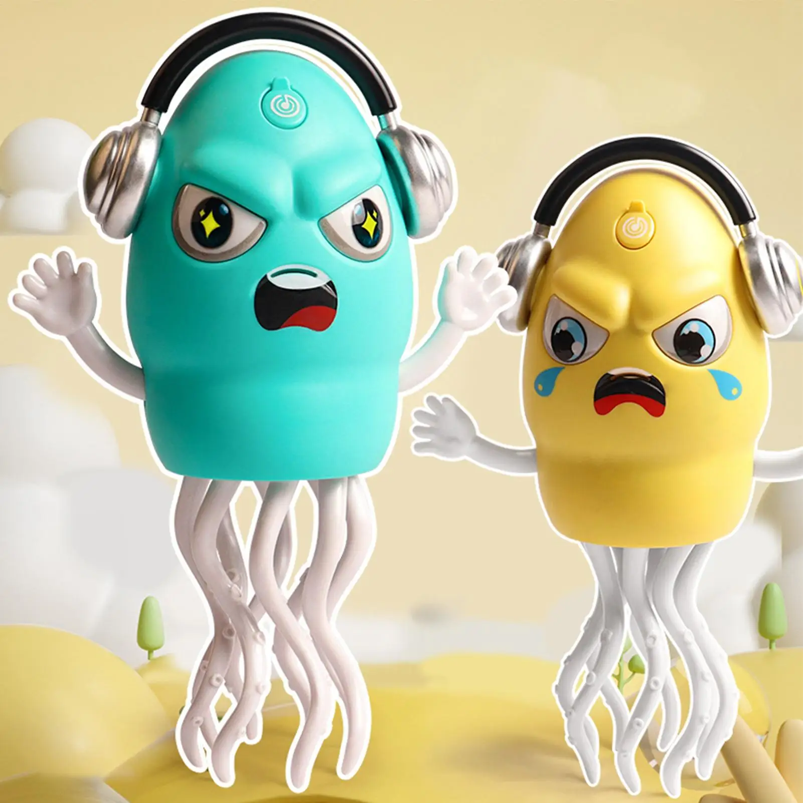 Brinquedo de polvo elétrico inteligente lula com evitar obstáculos recarregável rastejando polvo brinquedo com luz e música para crianças dançando