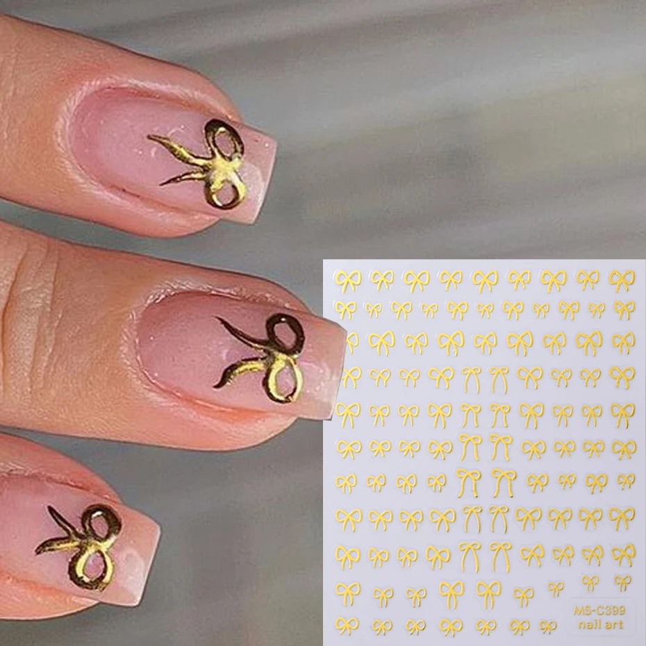 1/2 Stück Schwarz Weiß Rosa Mini Schleife Design Nail Art Aufkleber Selbstklebende Spitzenbänder Schleife Schmetterling Abziehbilder Nail Art Dekoration – Detail 10