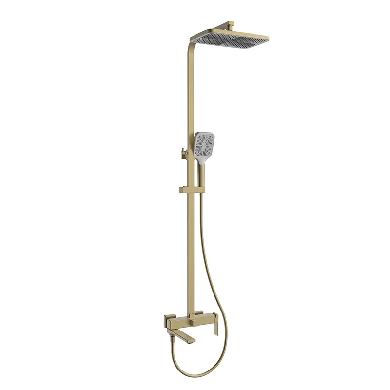 Economic Single Handle Rainfall Bathroom Shower System Three Functions Brass Rotation Spout Ceramic Valve Core Massage Spray