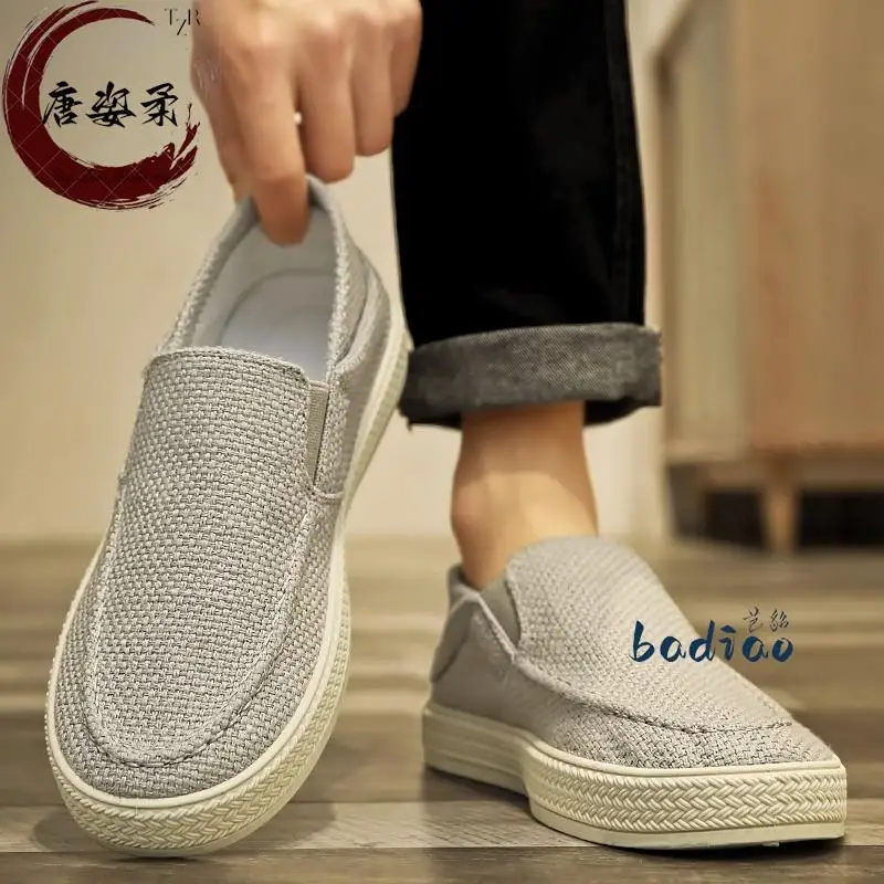 

Beijing Men's Canvas Slip-On Low-Top oes Breathable Casual Soft Bot f Slippers Spring Autumn Collection Fly Blue Valley