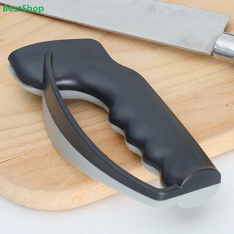 ♥ Ergonomischer Messerschärfer |   2-in-1-Handmesserschärfwerkzeug für Küchenmesser (rutschfester Griff)