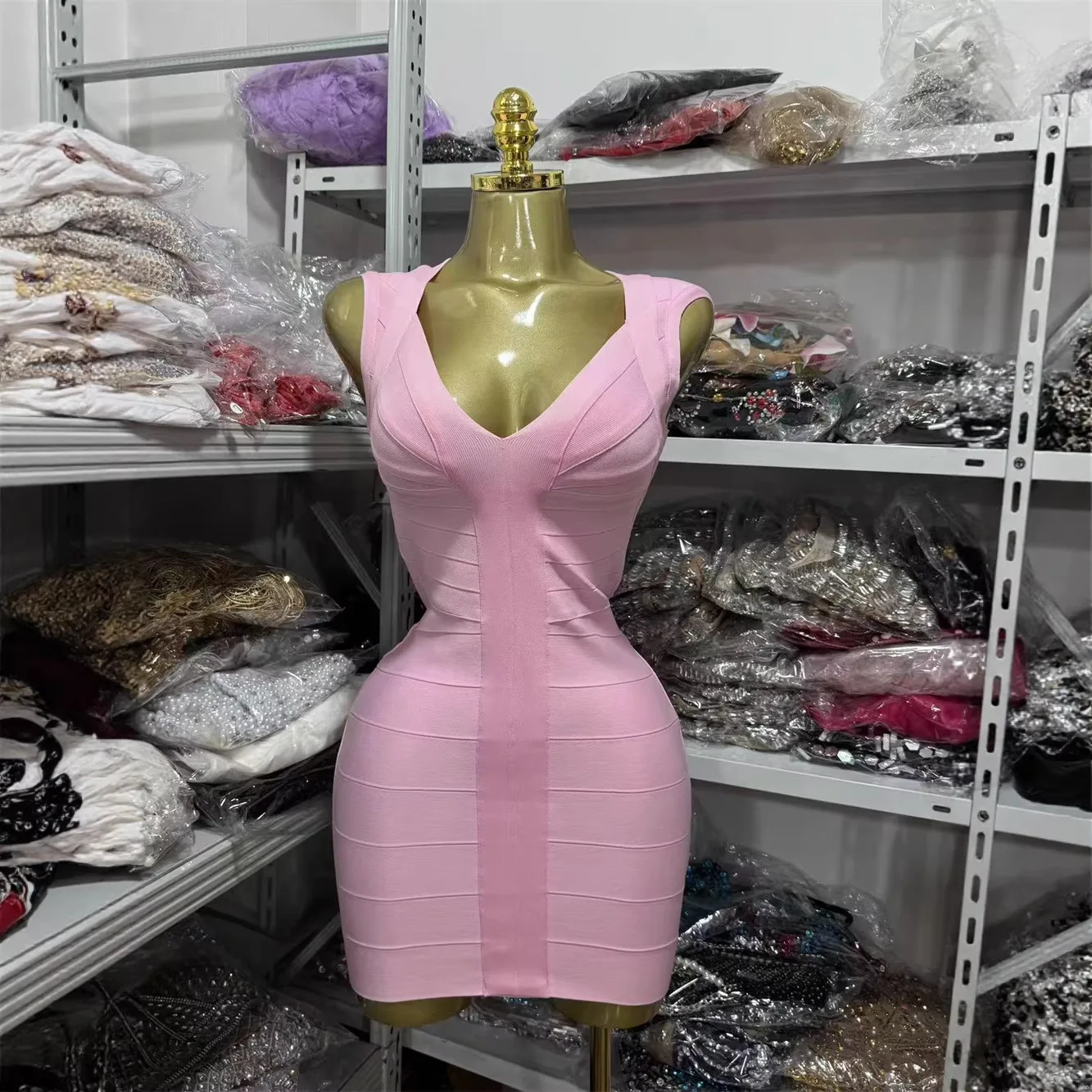 

2026 New Spring Summer Solid Slim Mini Dress Deep V Neck Sleeveless Waist Cinched Women Streetwear Vintage Trend Party Dresses