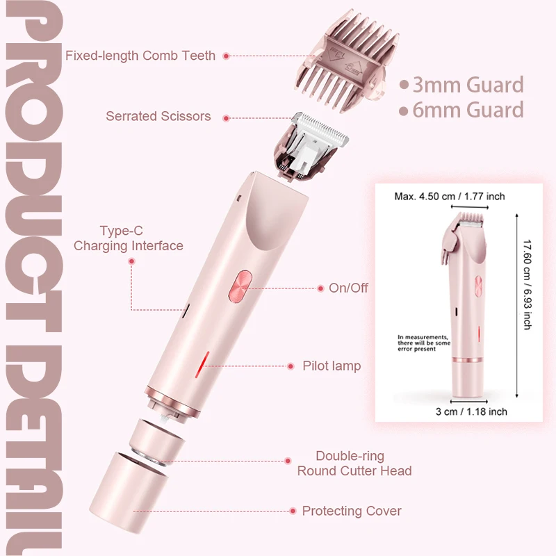 Dual Head Hair Removal for Women Portable Float Blade R-shaped Head Wet Dry Use Waterproof Painless Facial Trimmer Body Epilator image 6