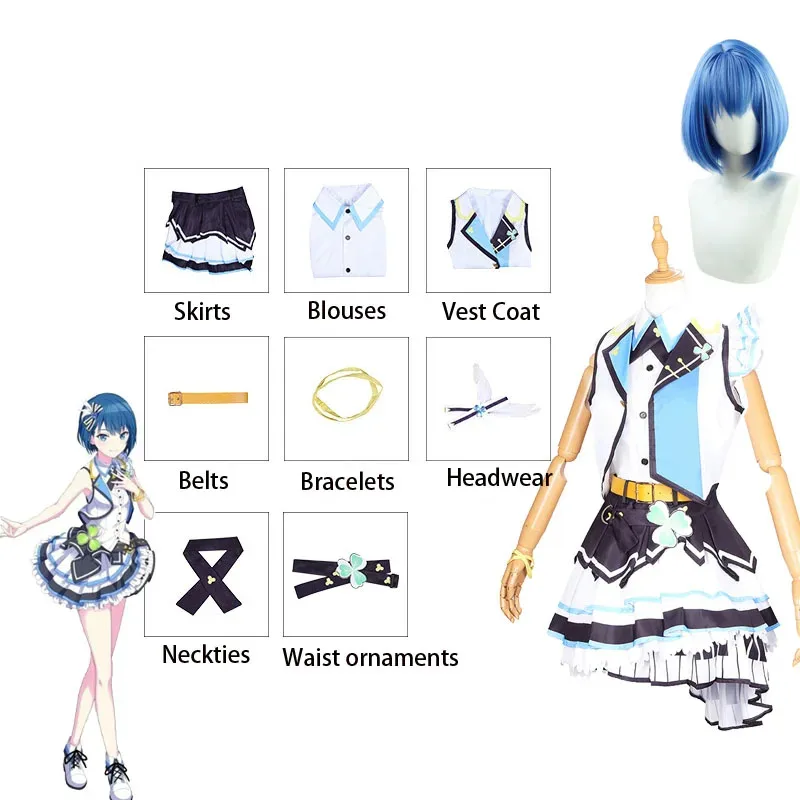 مشروع Sekai تأثيري المرحلة الملونة أكثر القفز Kiritani Haruka Hanasato Minori Momoi Airi Hinomori Shizuku زي شعر مستعار مجموعة أحذية