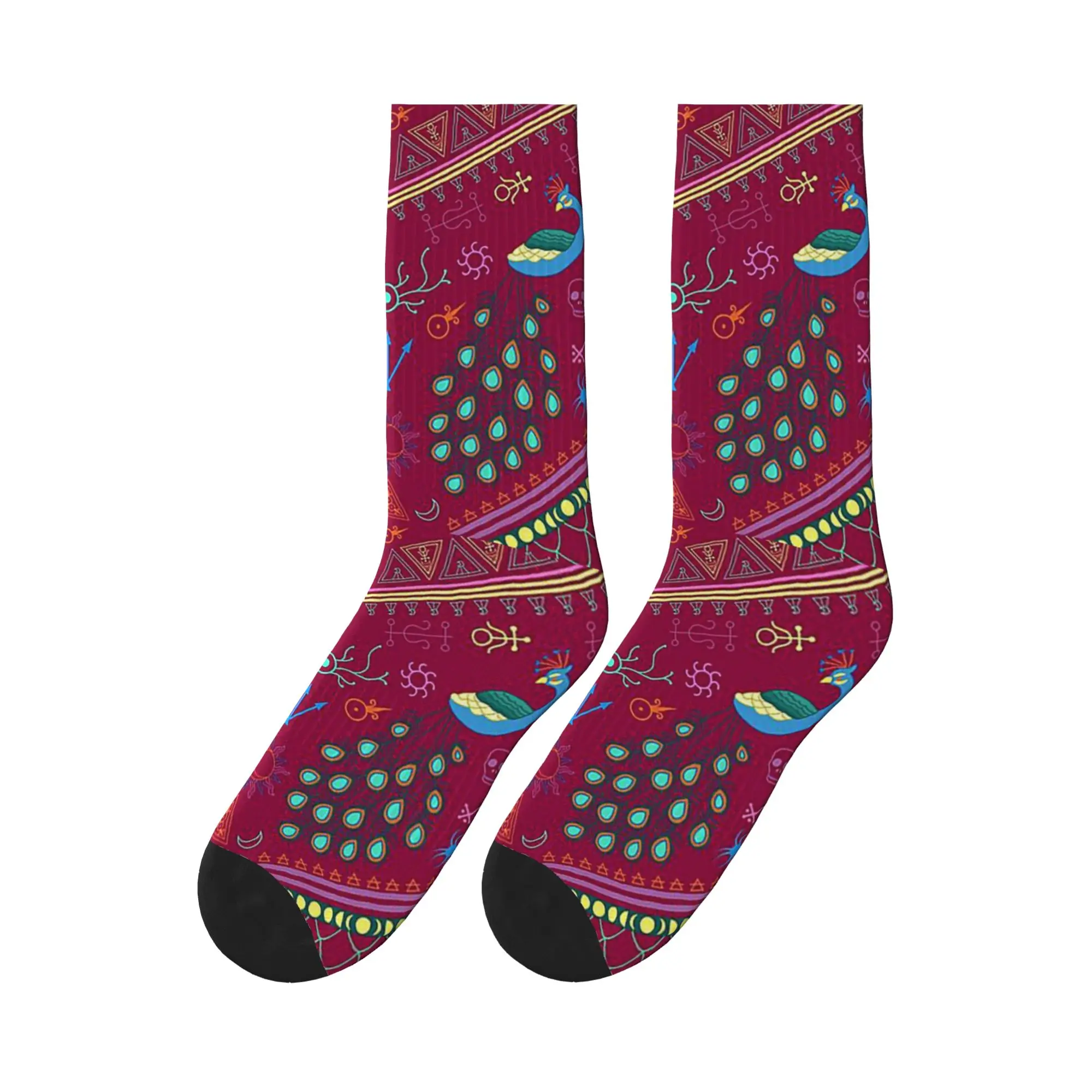 

Mollymauk Tealeaf Inspired Print Sports Socks Sweat Absorbing Stockings All Season Long Socks for Man's Woman's Gifts