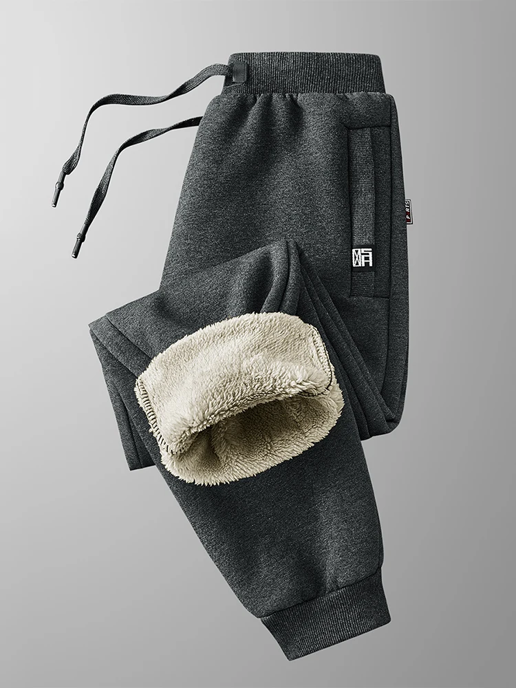 Zimowe męskie spodnie dresowe Gruby ciepły polar Joggery Odzież sportowa Kieszenie na zamek błyskawiczny Bawełniane spodnie dresowe Plus Size 6XL 7XL 8XL