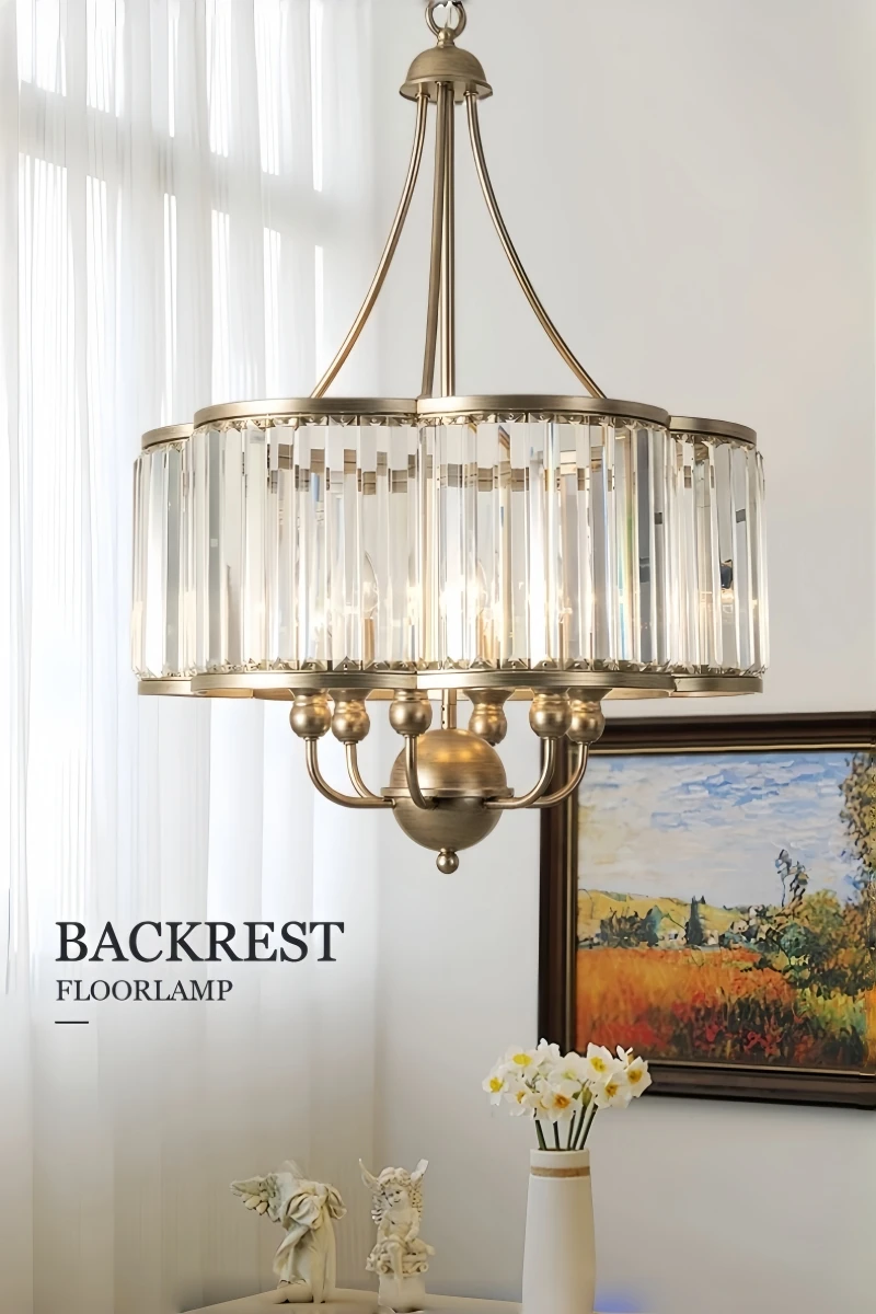 

Американская люстра в стиле французского люкса, хрустальный подвесной светильник, креативный минималистичный светильник для столовой, винтажный основной потолочный светильник