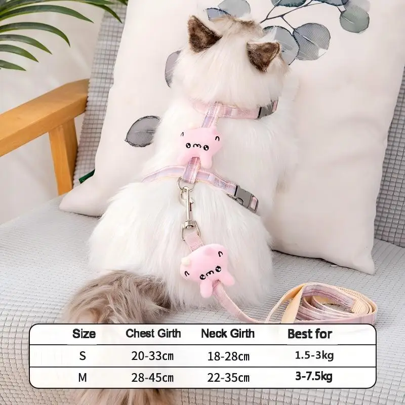 Adjustable Cat Harness And Leash Set For Small Dogs And Kittens_voghion.com